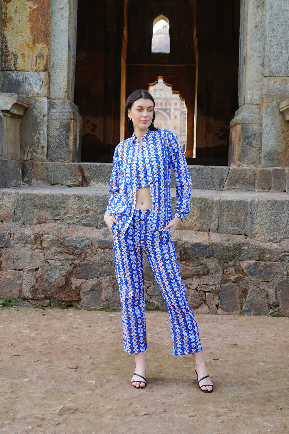 De-Code - Women- Co-Ords Set (Pant and Shirt 3Pcs)