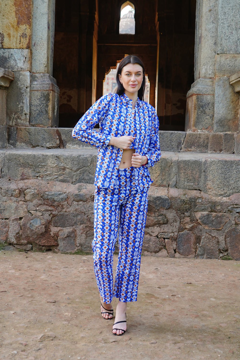 De-Code - Women- Co-Ords Set (Pant and Shirt 3Pcs)