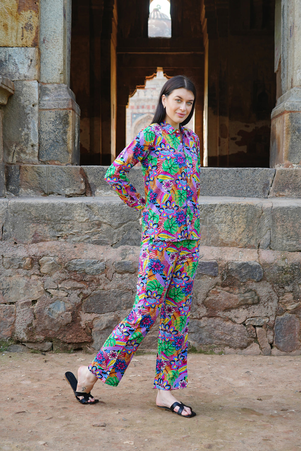 De-Code - Women- Co-Ords Set (Pant and Shirt 3Pcs)