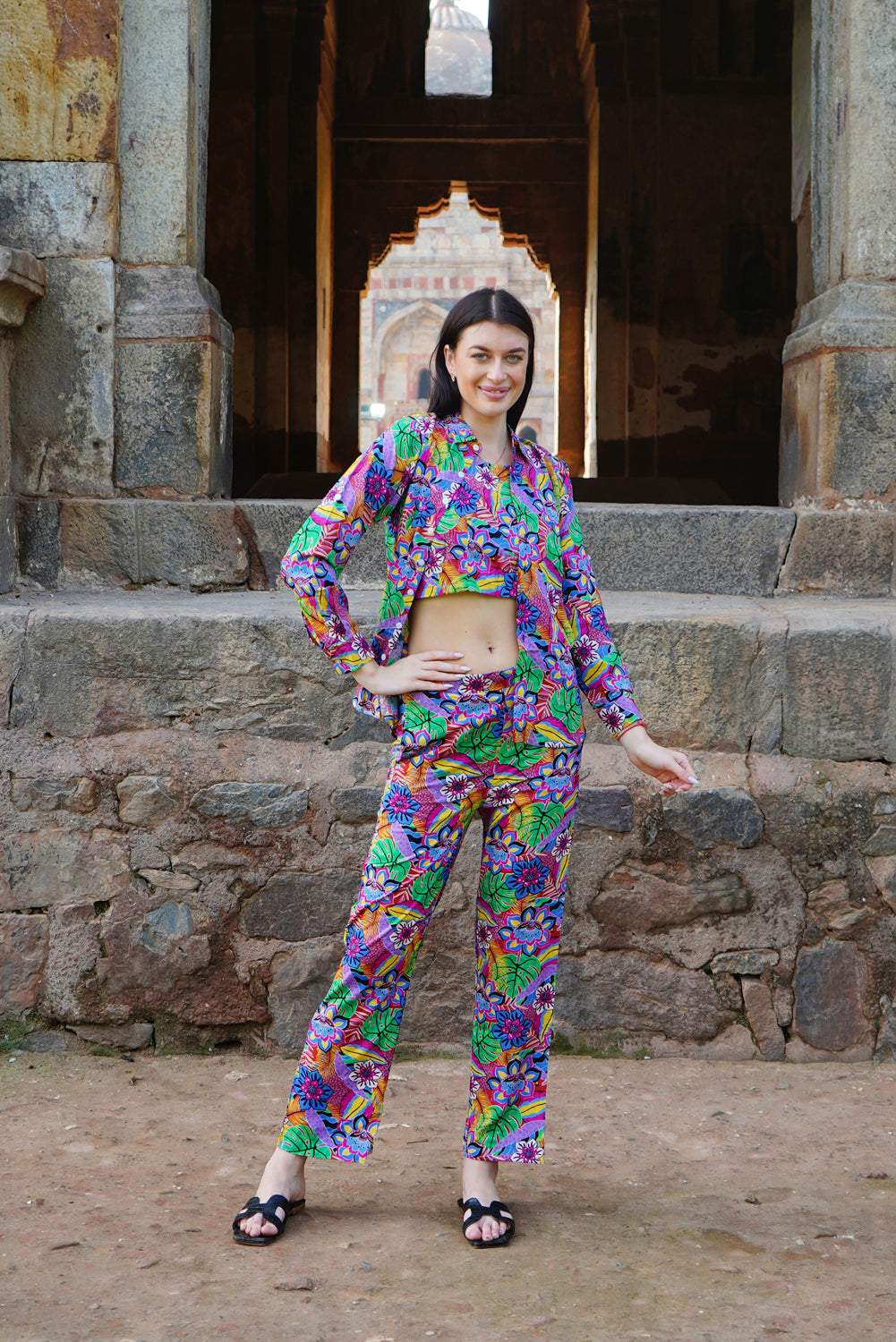 De-Code - Women- Co-Ords Set (Pant and Shirt 3Pcs)