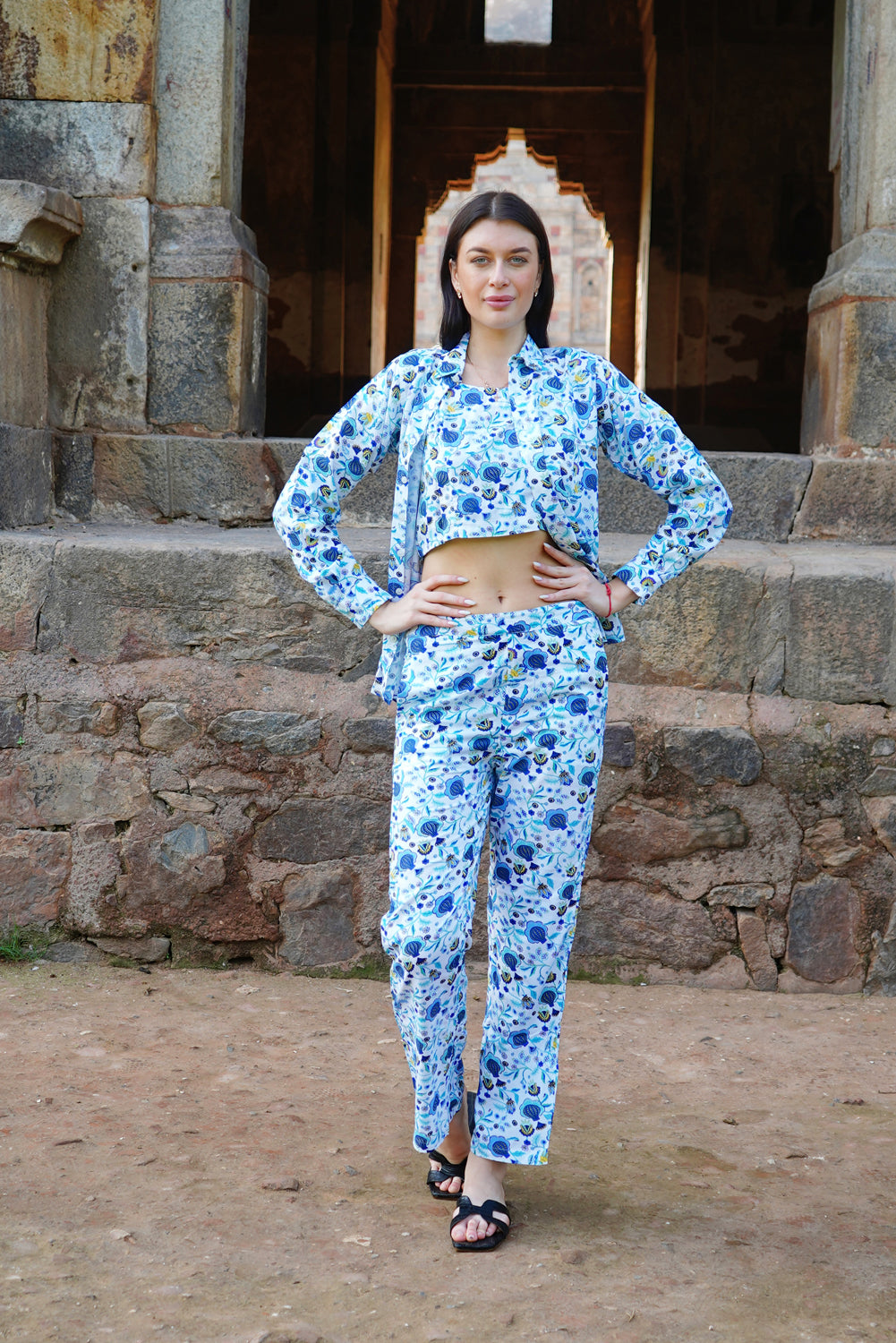 De-Code - Women- Co-Ords Set (Pant and Shirt 3Pcs)