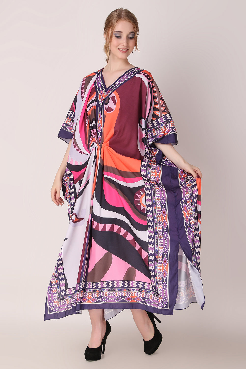 Rabiya - Noha - Digital Printed Abstract Luxury Kaftan