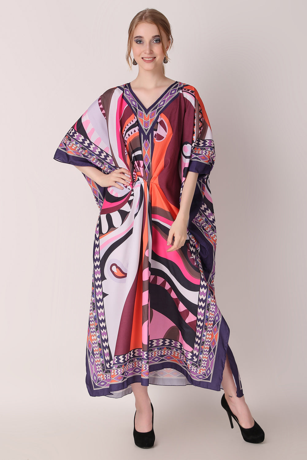 Rabiya - Noha - Digital Printed Abstract Luxury Kaftan