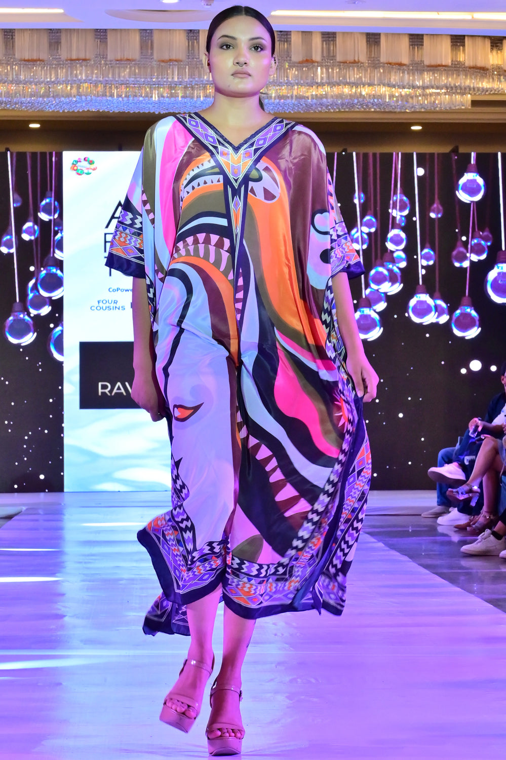 Kitaki - Noha - Digital Printed Abstract Luxury Kaftan