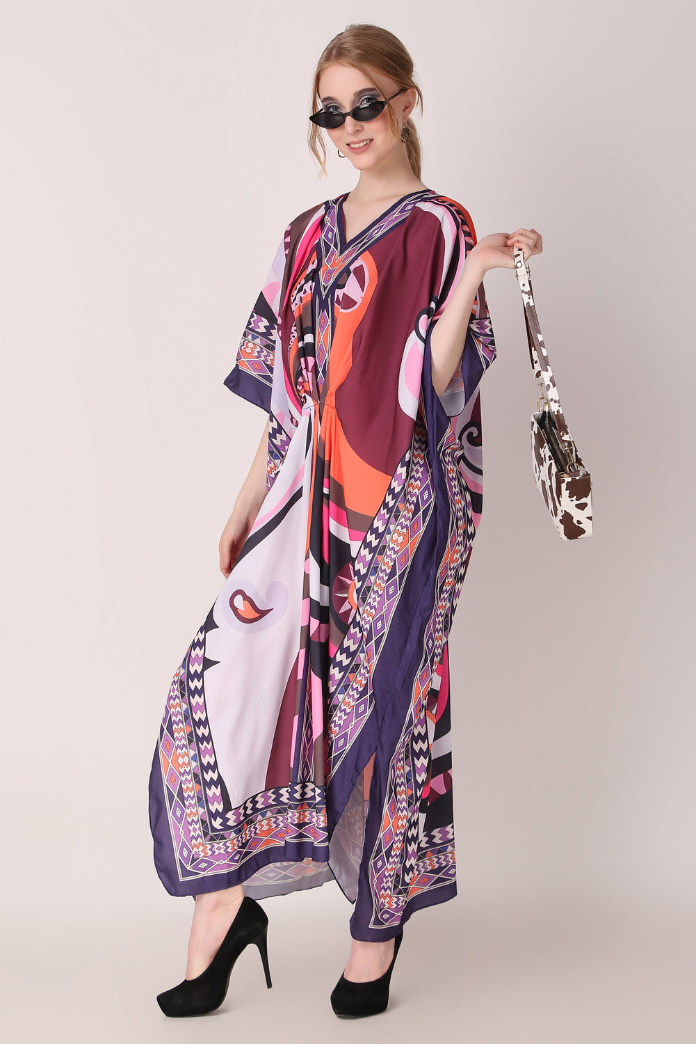 Rabiya - Noha - Digital Printed Abstract Luxury Kaftan