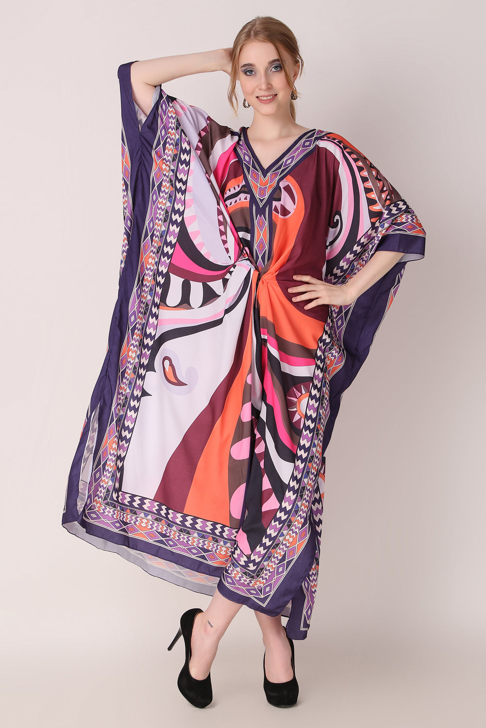 Rabiya - Noha - Digital Printed Abstract Luxury Kaftan