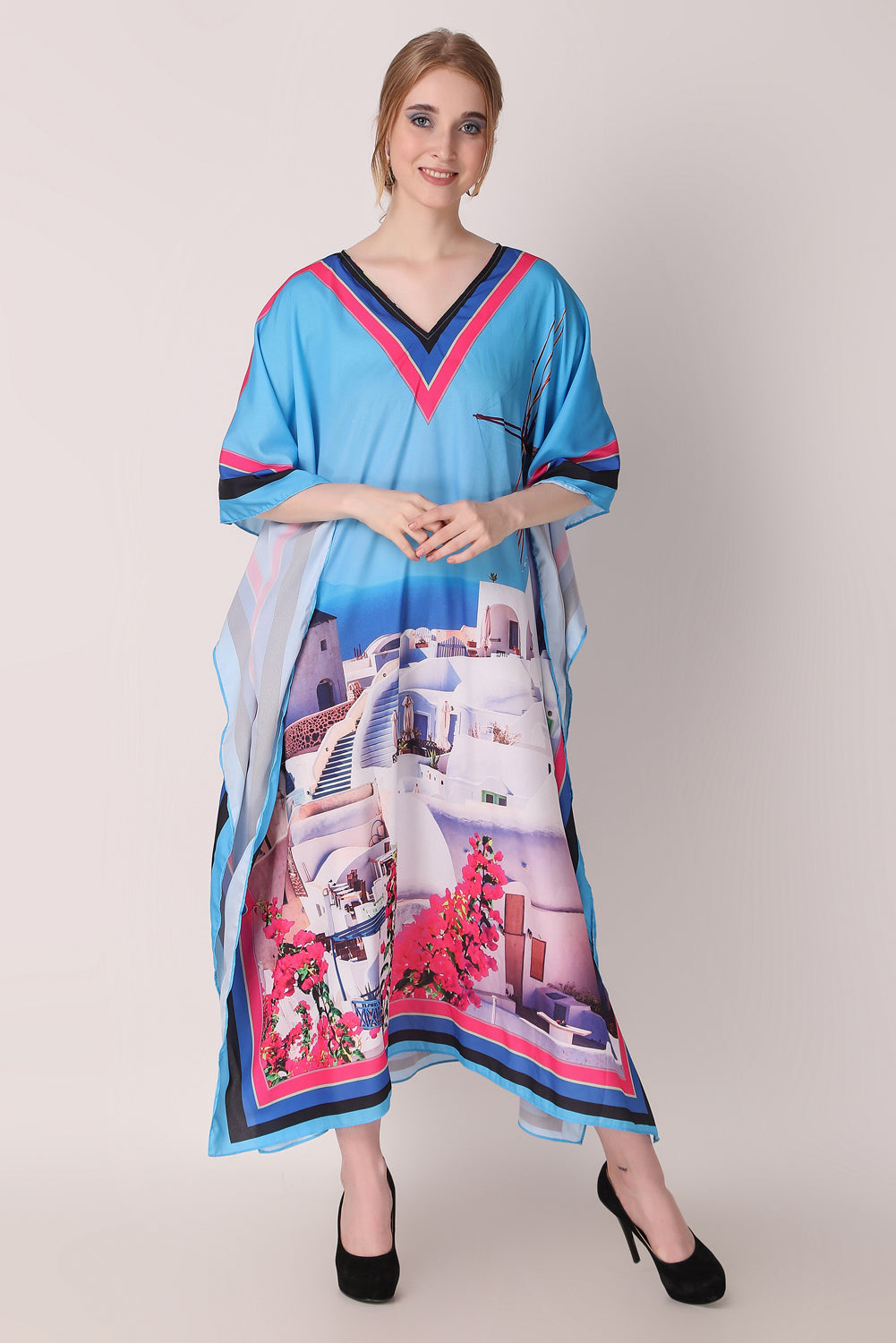 Rabiya - Noha - Digital Printed Greece Luxury Kaftan