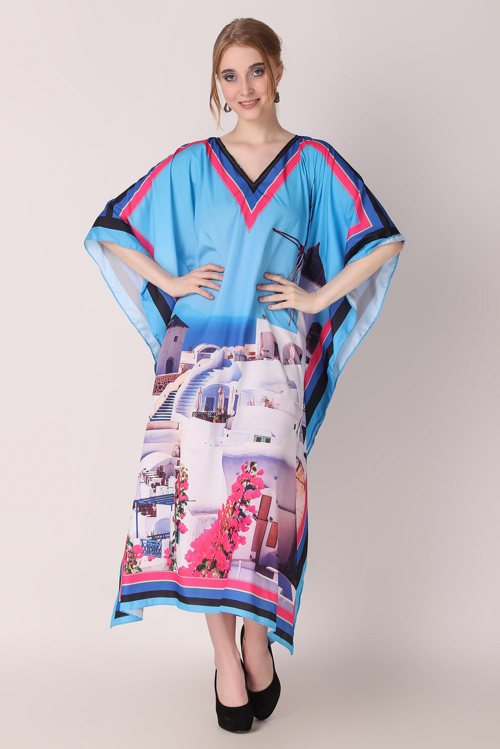 Rabiya - Noha - Digital Printed Greece Luxury Kaftan