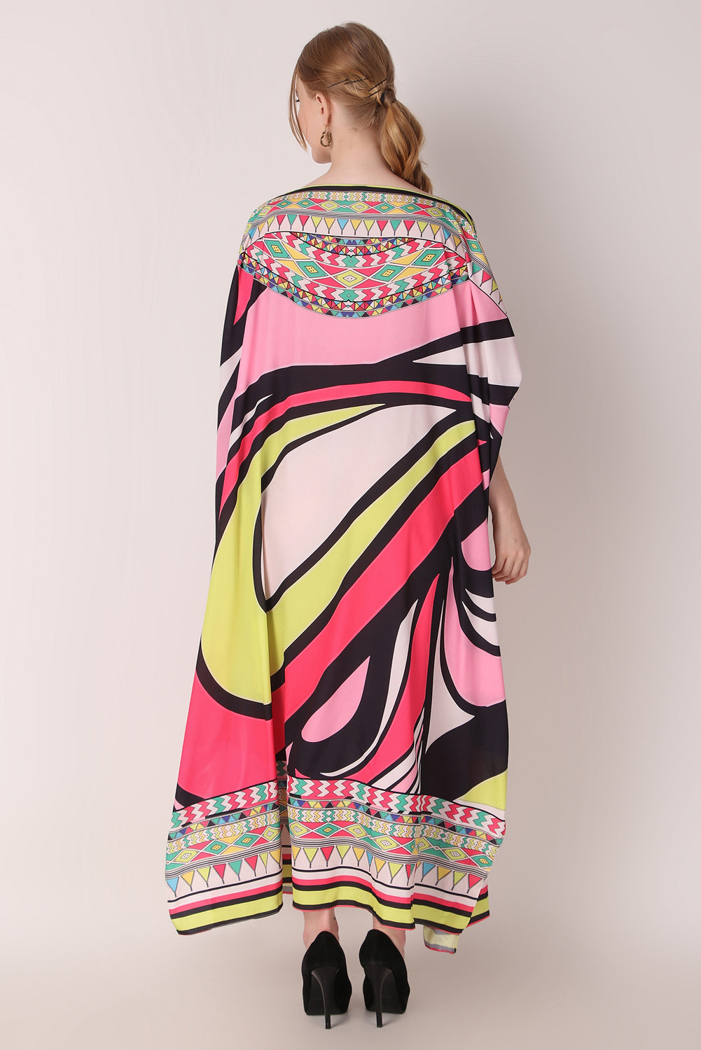 Rabiya - Noha - Designer Printed Neck Design Kaftan