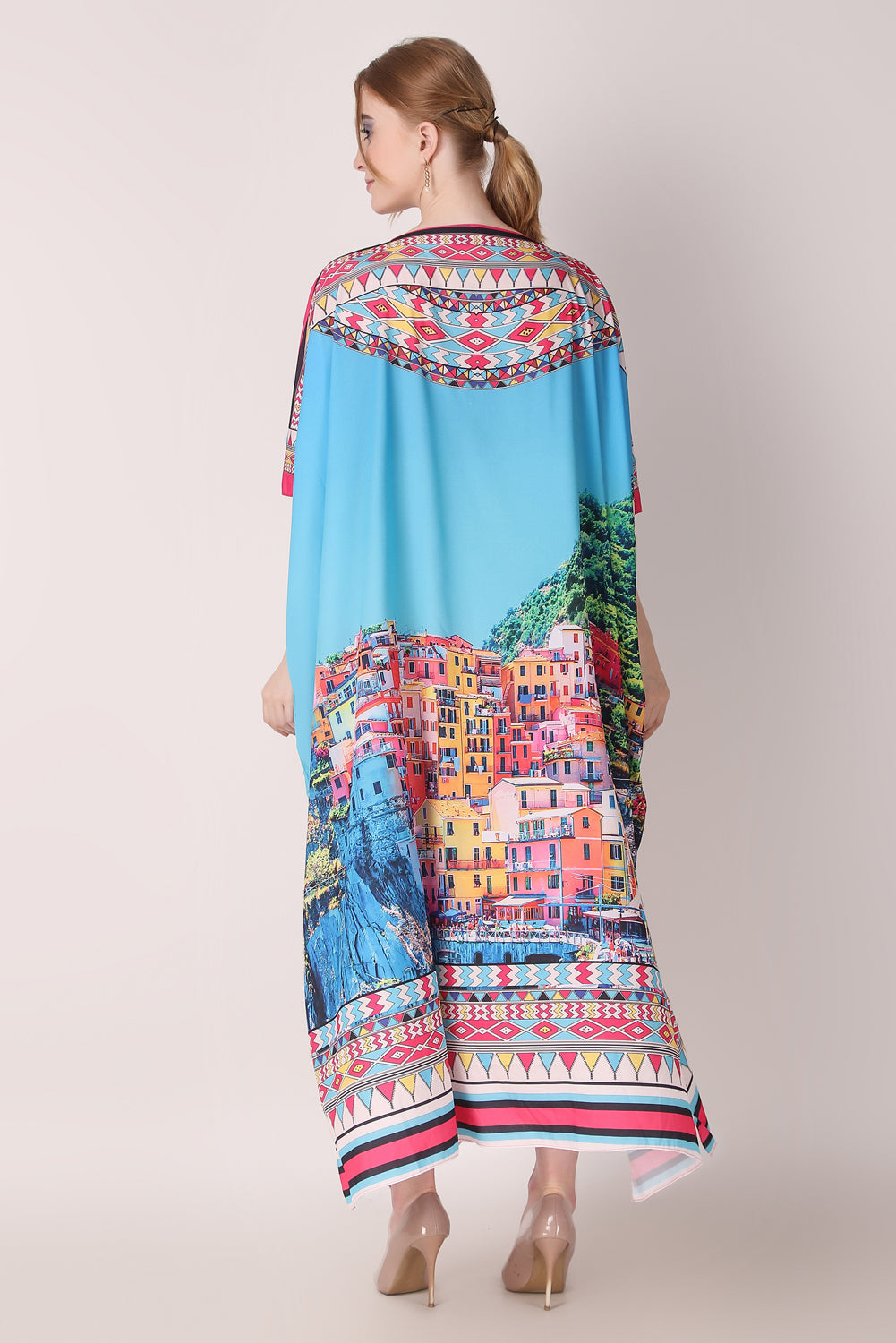 Rabiya - Noha - Boat Neck Designer Kaftan Dress For Beach Wear And Regular Wear