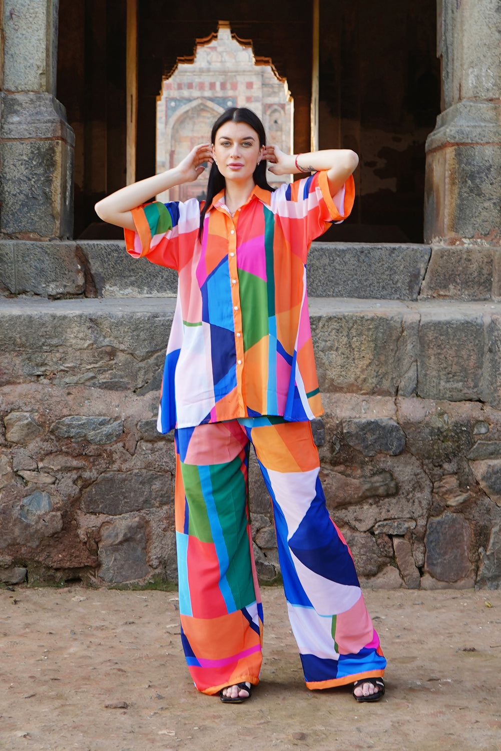 De-Code - Women- Co-Ords Set (Pant and Shirt 2Pcs)