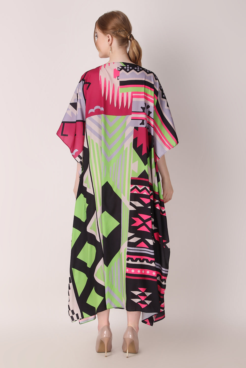 Rabiya - Noha - Printed Abstract Kaftan Dress