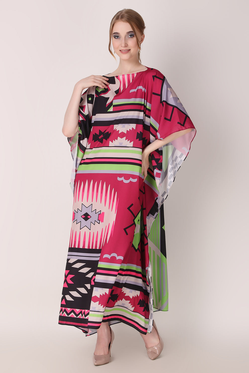 Rabiya - Noha - Printed Abstract Kaftan Dress