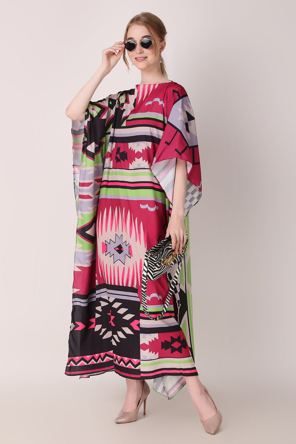 Rabiya - Noha - Printed Abstract Kaftan Dress