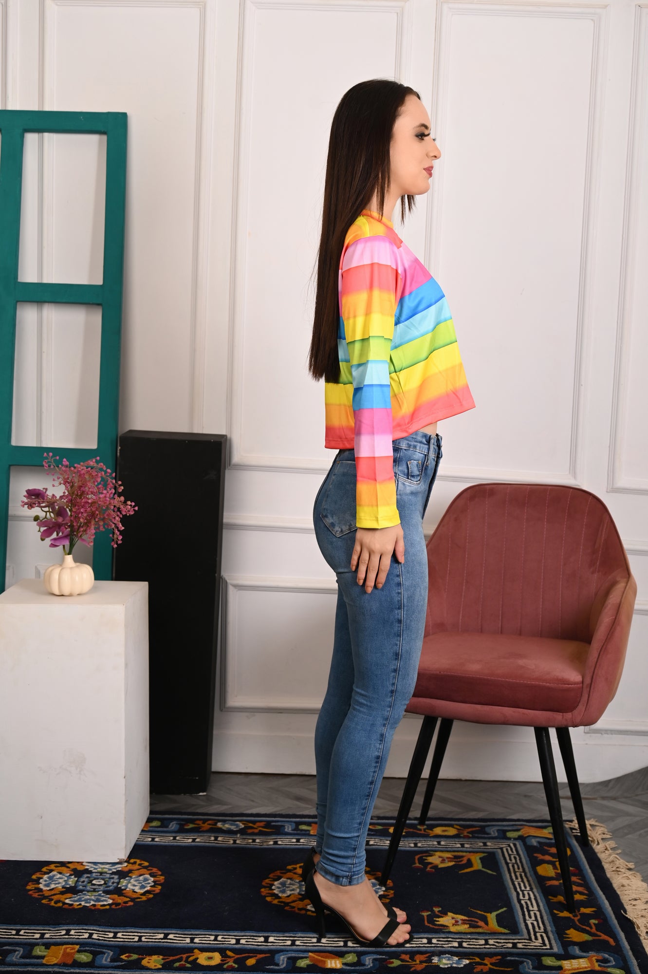 Noya - Rainbow Full Sleeve T-Shirt for Girls