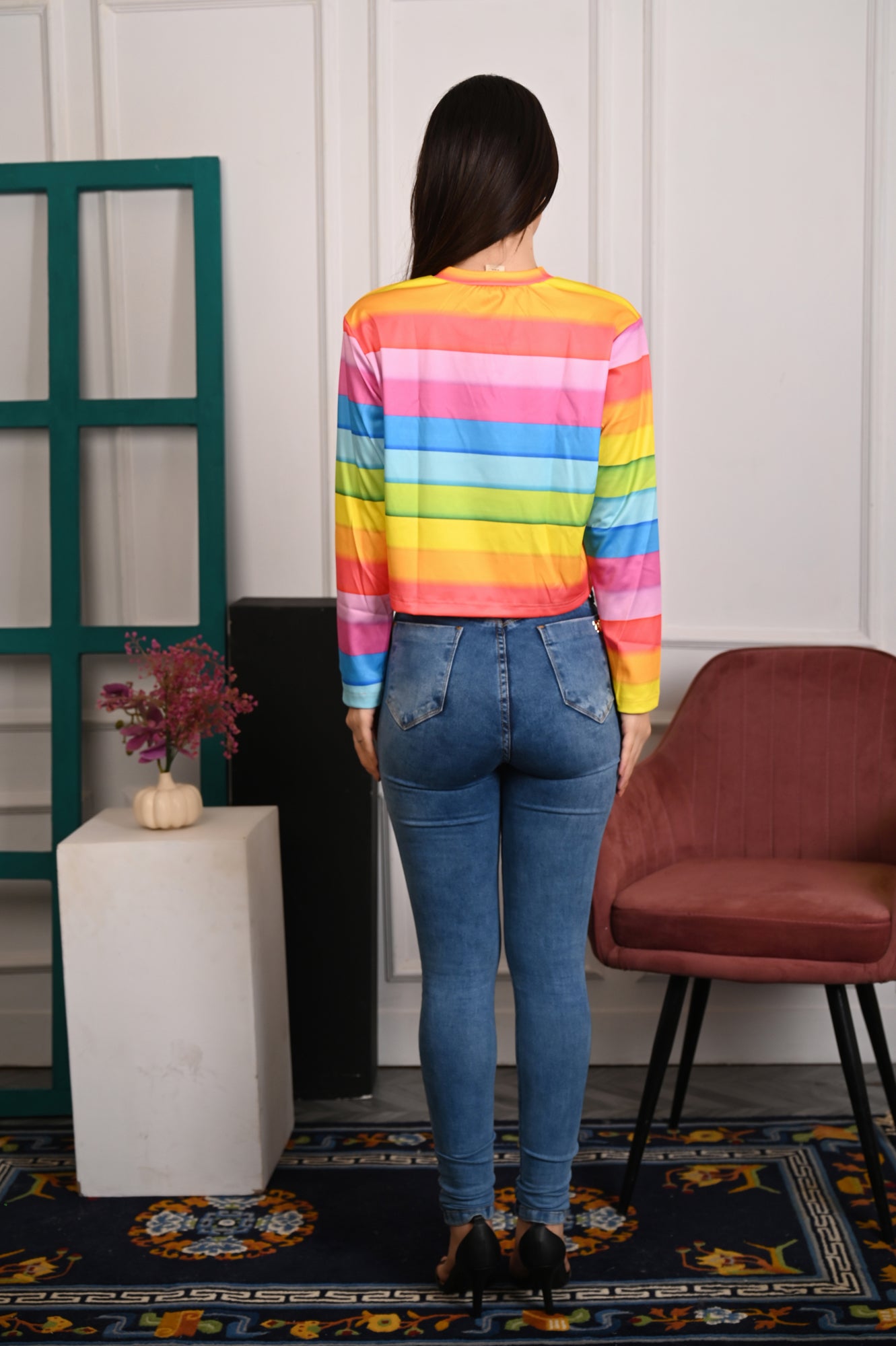 Noya - Rainbow Full Sleeve T-Shirt for Girls