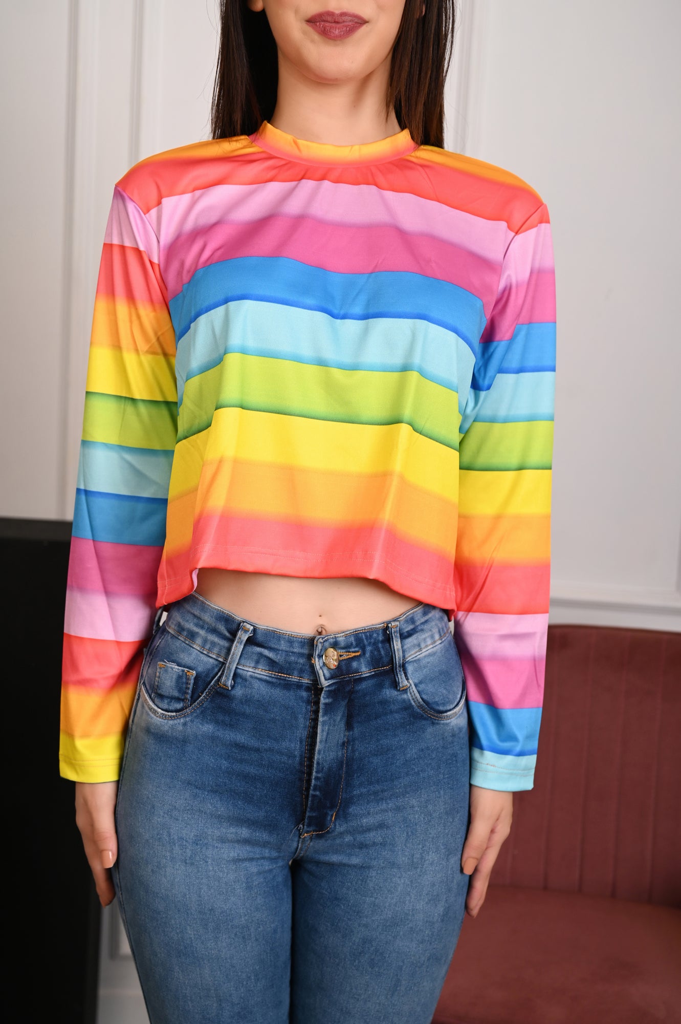 Noya - Rainbow Full Sleeve T-Shirt for Girls