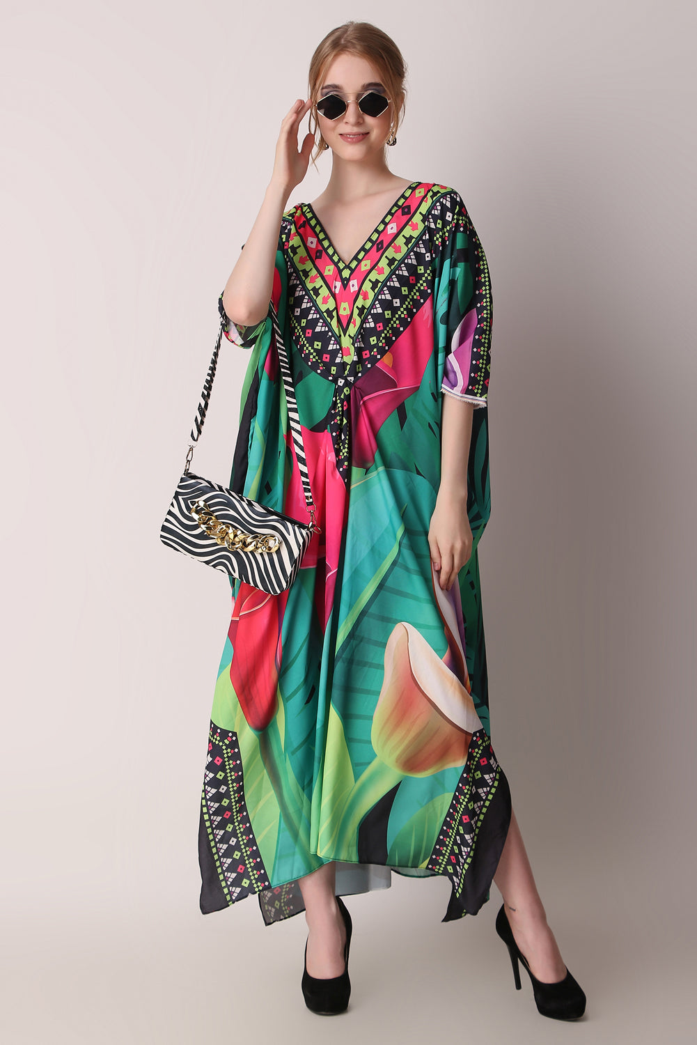 Rabiya - Noha - Tropical Leaf Beach Wear Dress