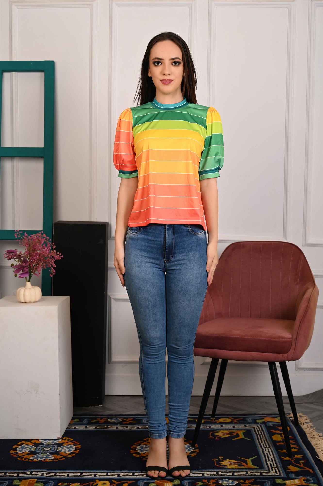 Noya - Rainbow Stripe T-Shirt for Girls