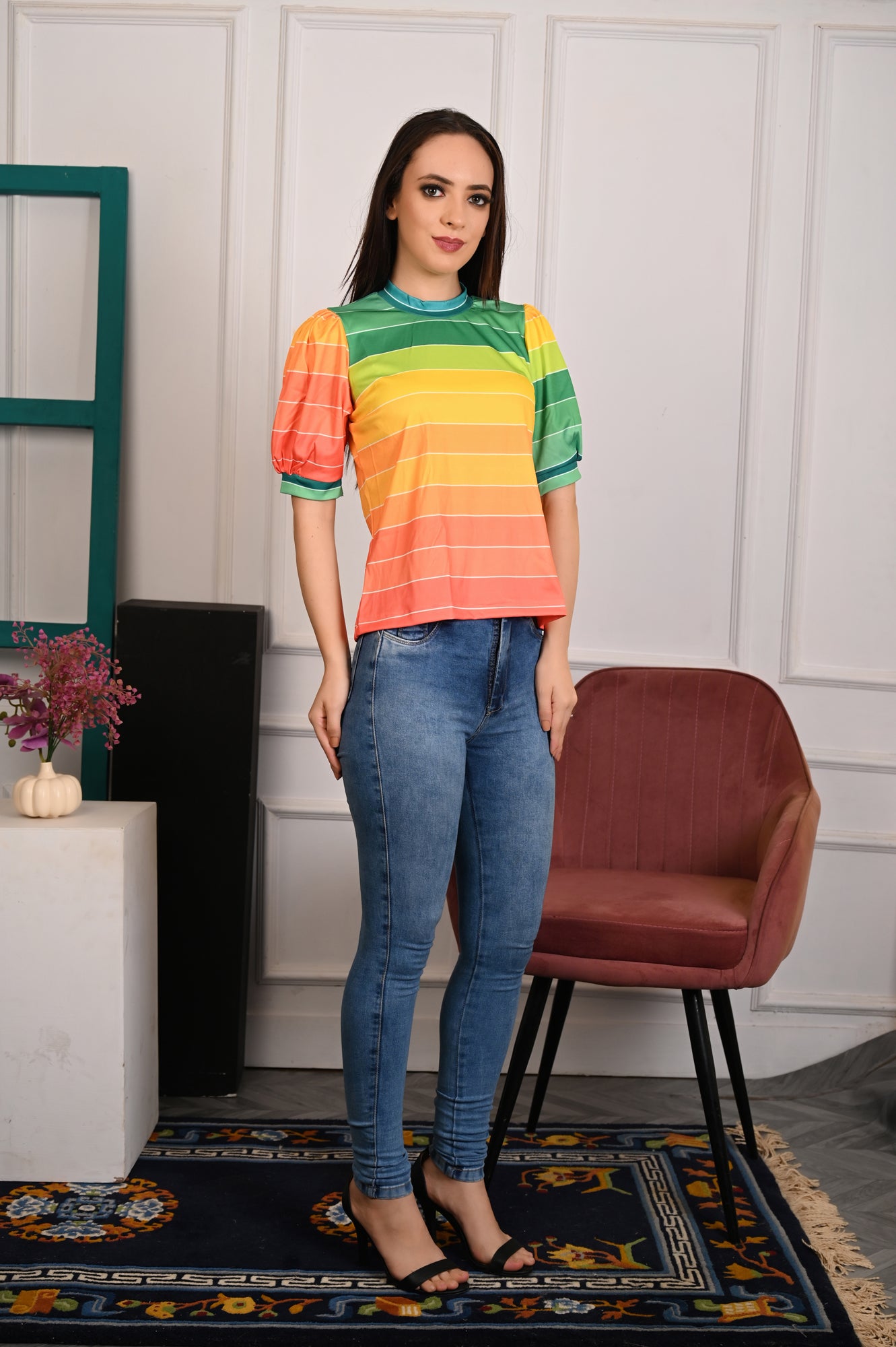 Noya - Rainbow Stripe T-Shirt for Girls