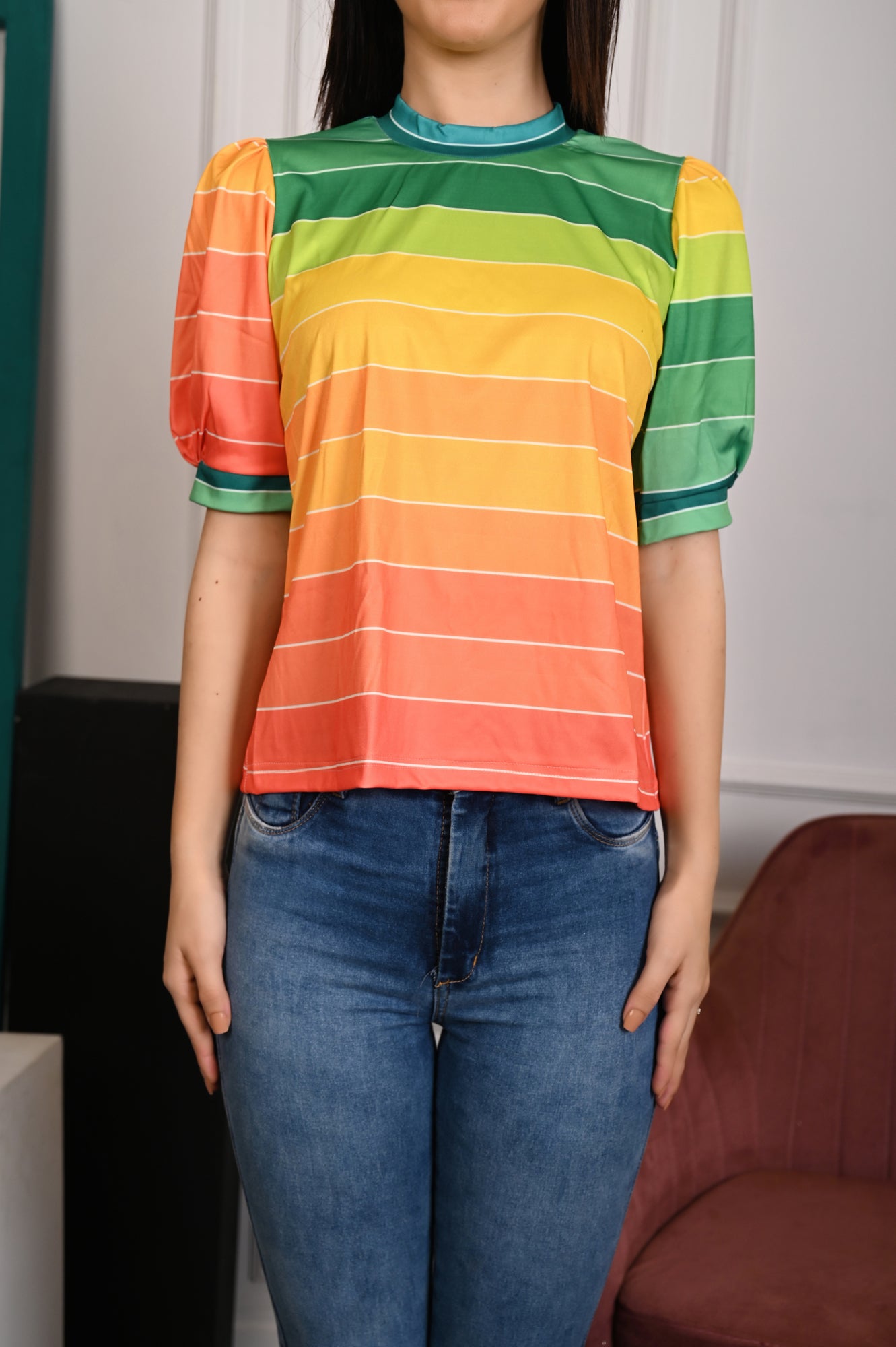 Noya - Rainbow Stripe T-Shirt for Girls