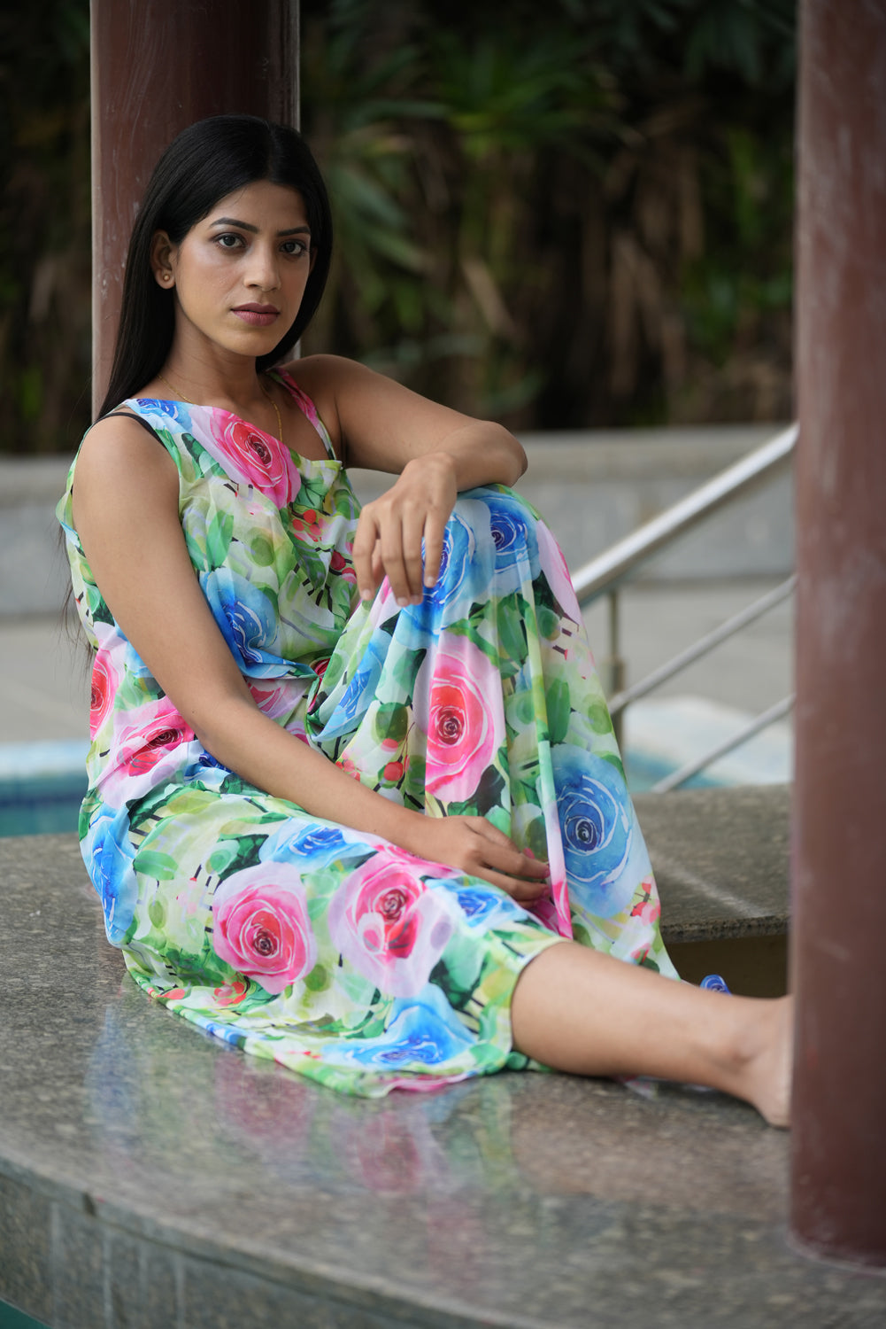 Floina - Pool- Printed Floral Dress