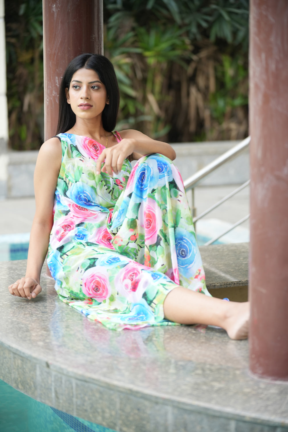 Floina - Pool- Printed Floral Dress