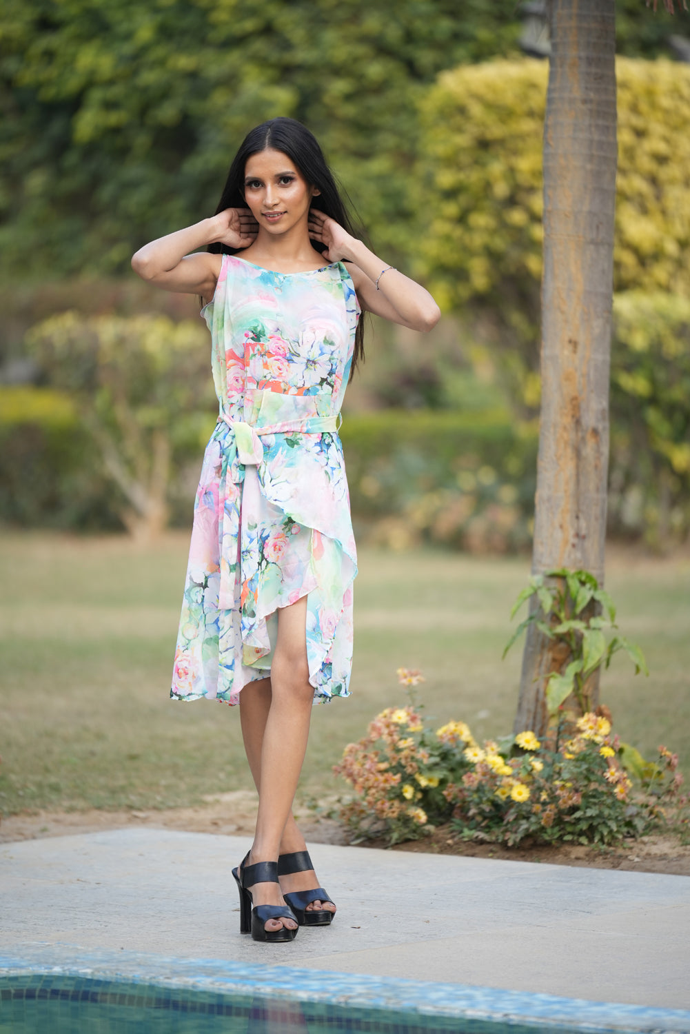 Floina - Pool- Printed Floral Dress