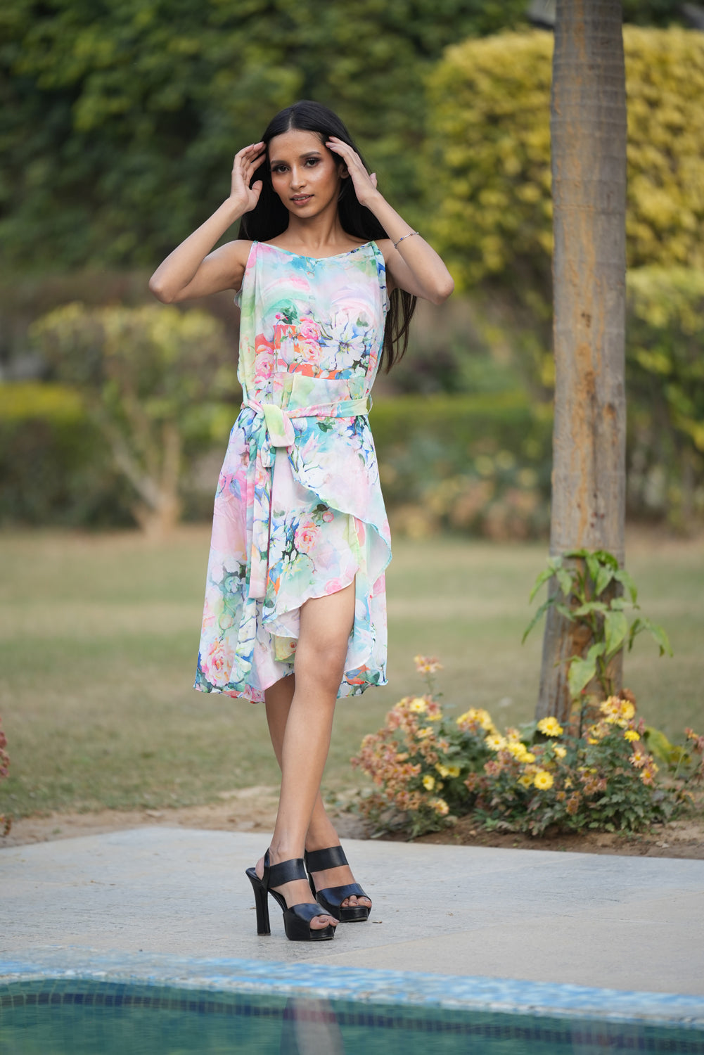 Floina - Pool- Printed Floral Dress