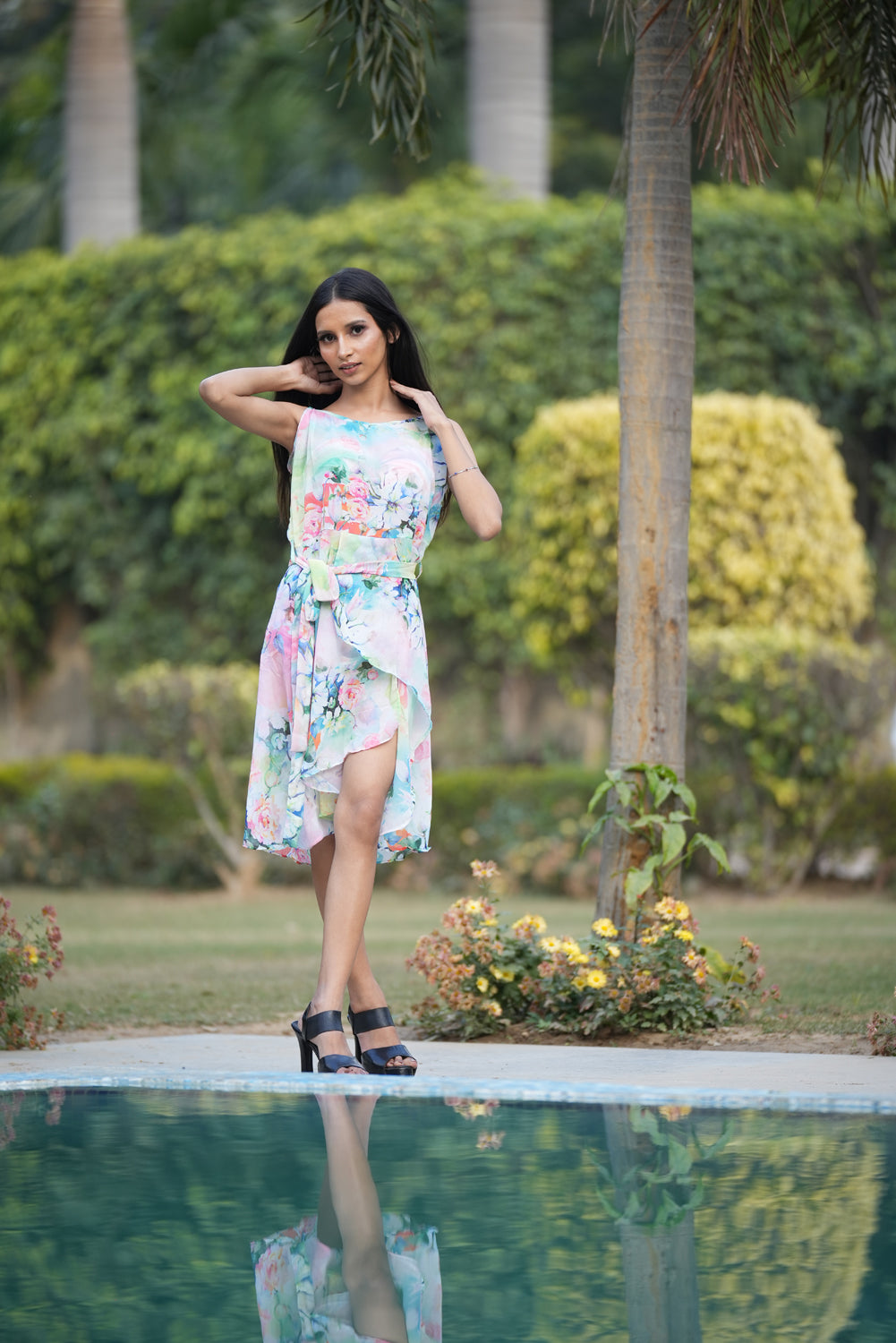 Floina - Pool- Printed Floral Dress