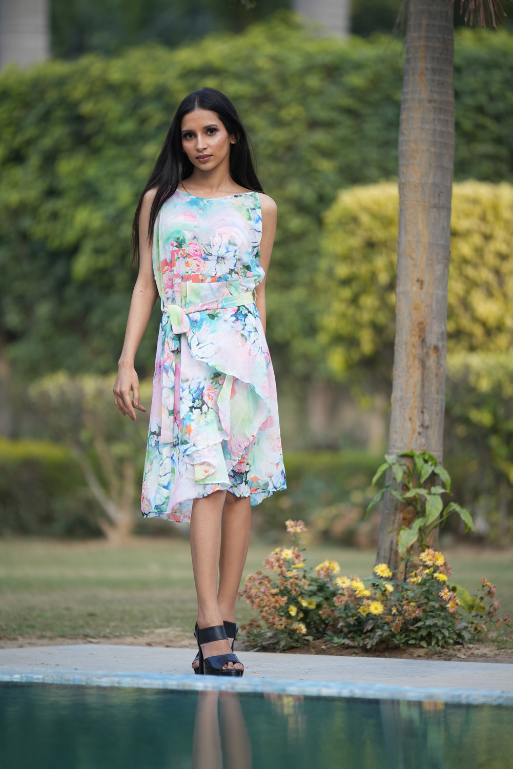 Floina - Pool- Printed Floral Dress