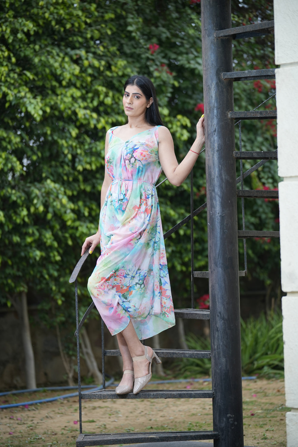 Floina - Pool- Printed Floral Dress