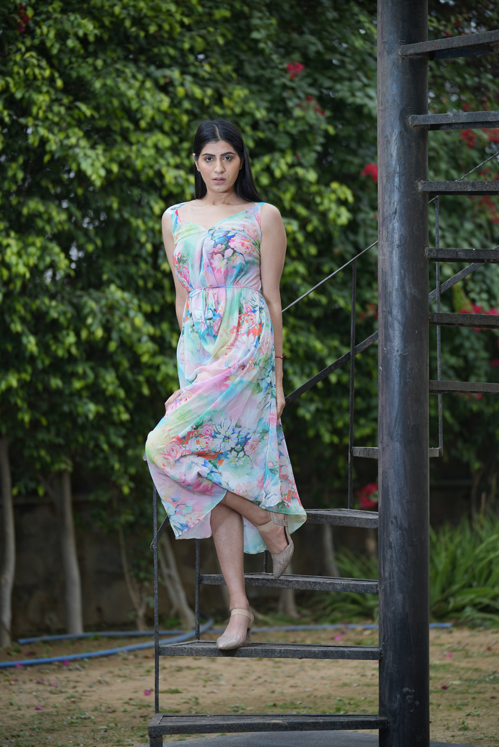 Floina - Pool- Printed Floral Dress