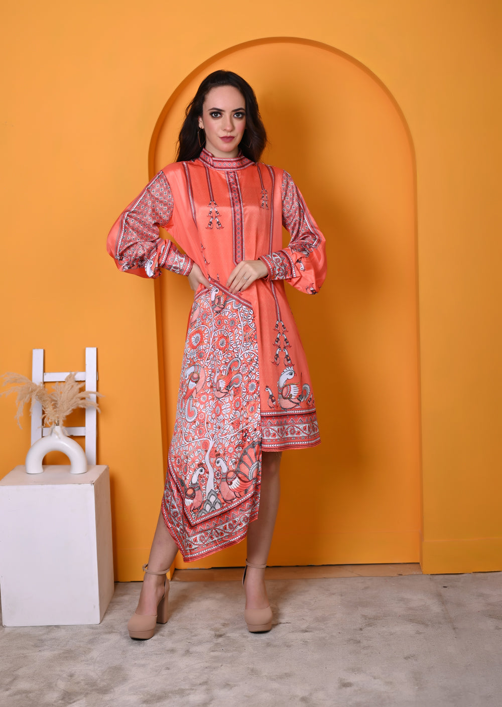 Kinza - Women - Kalamkari Printed Kurta Dress For Women