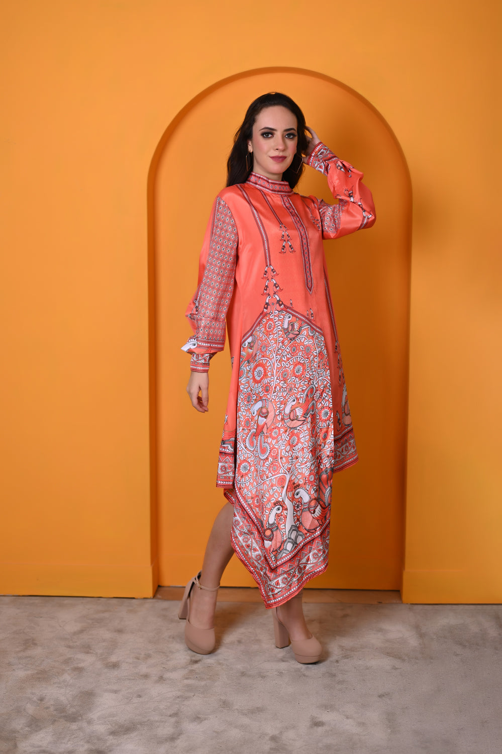 Kinza - Women - Kalamkari Printed Kurta Dress For Women