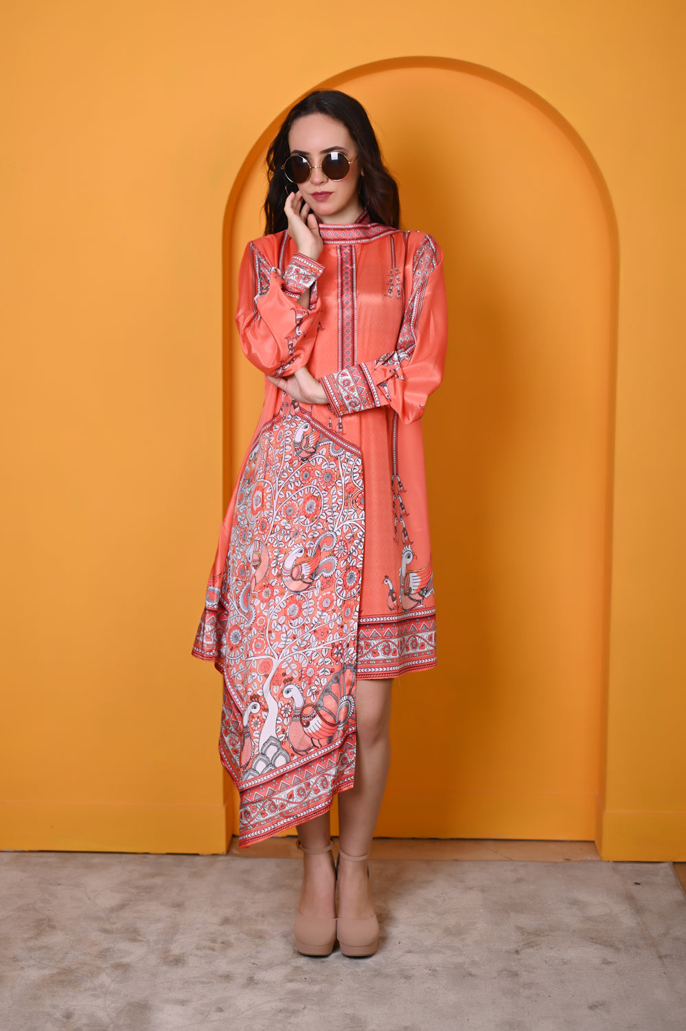 Kinza - Women - Kalamkari Printed Kurta Dress For Women