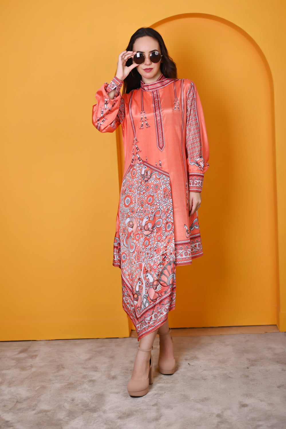 Kinza - Women - Kalamkari Printed Kurta Dress For Women