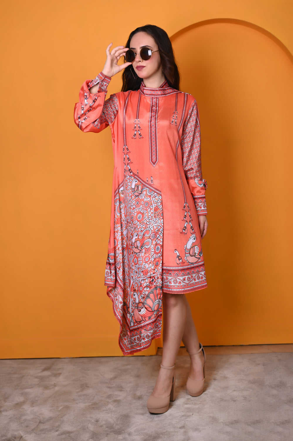 Kinza - Women - Kalamkari Printed Kurta Dress For Women