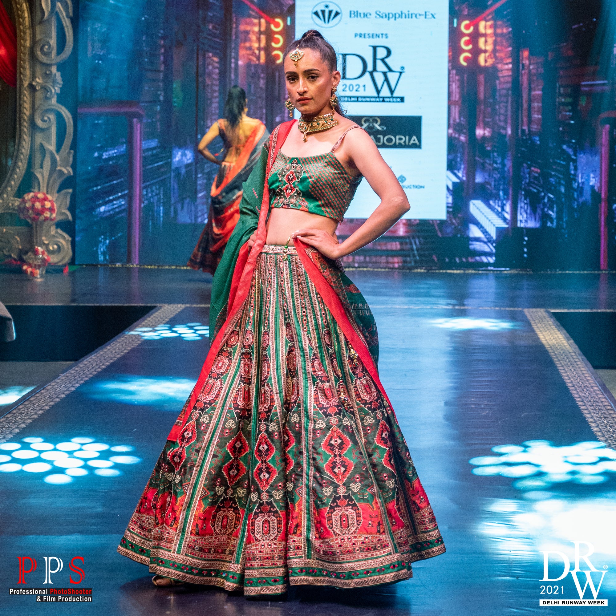 Sebastian - Women - Row Silk Printed Lehenga With Embroidery