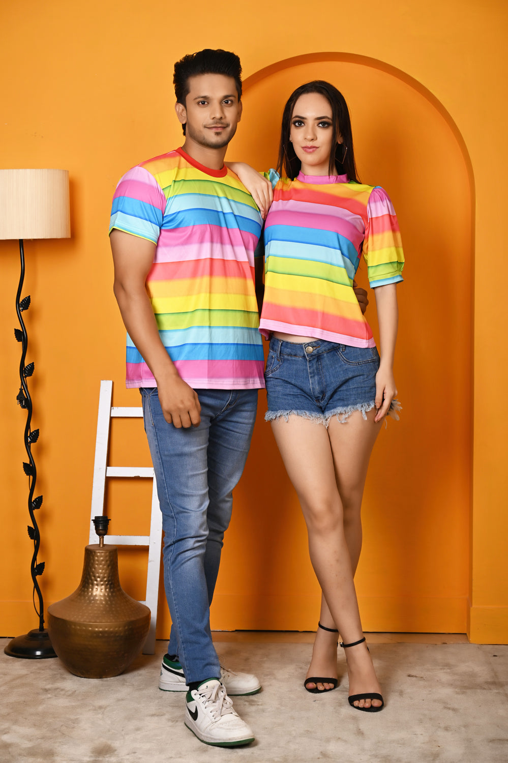 Kinza -Couple - Rainbow Printed T-shirt