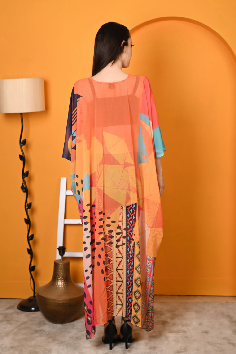 Kinza - Women- Digital Printed Abstract Kaftan For Women