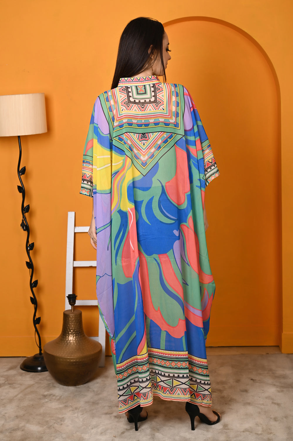 Kinza - Women- Digital Printed Abstract Kaftan For Women