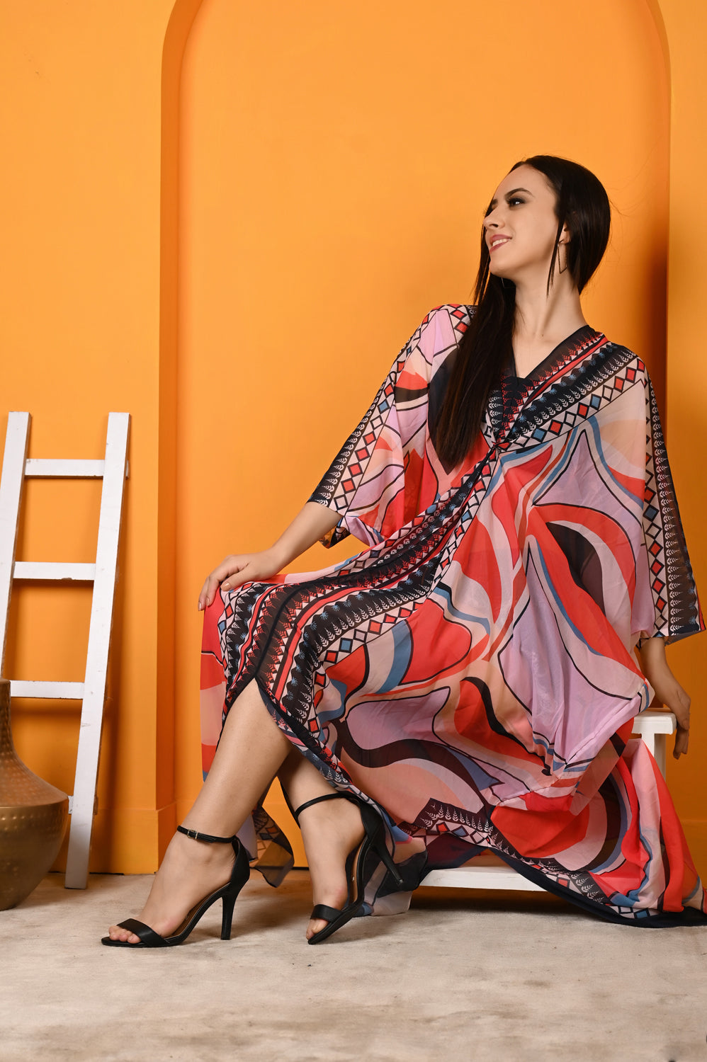 Kinza - Women- Digital Printed  Luxury Kaftan